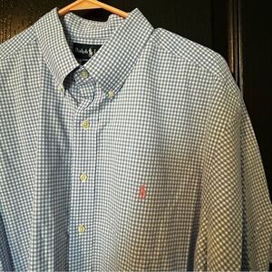 Ralph Lauren Blue and White‎ Checkered Shirt